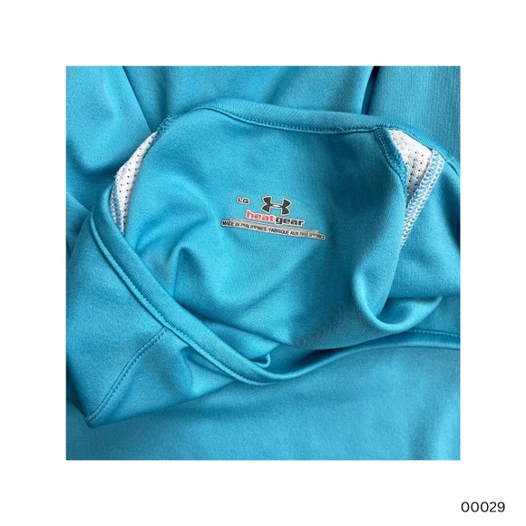 Under Armour Heat Gear Long Sleeve Top (Women's) (L) (Blue/White) - Picture 2 of 4